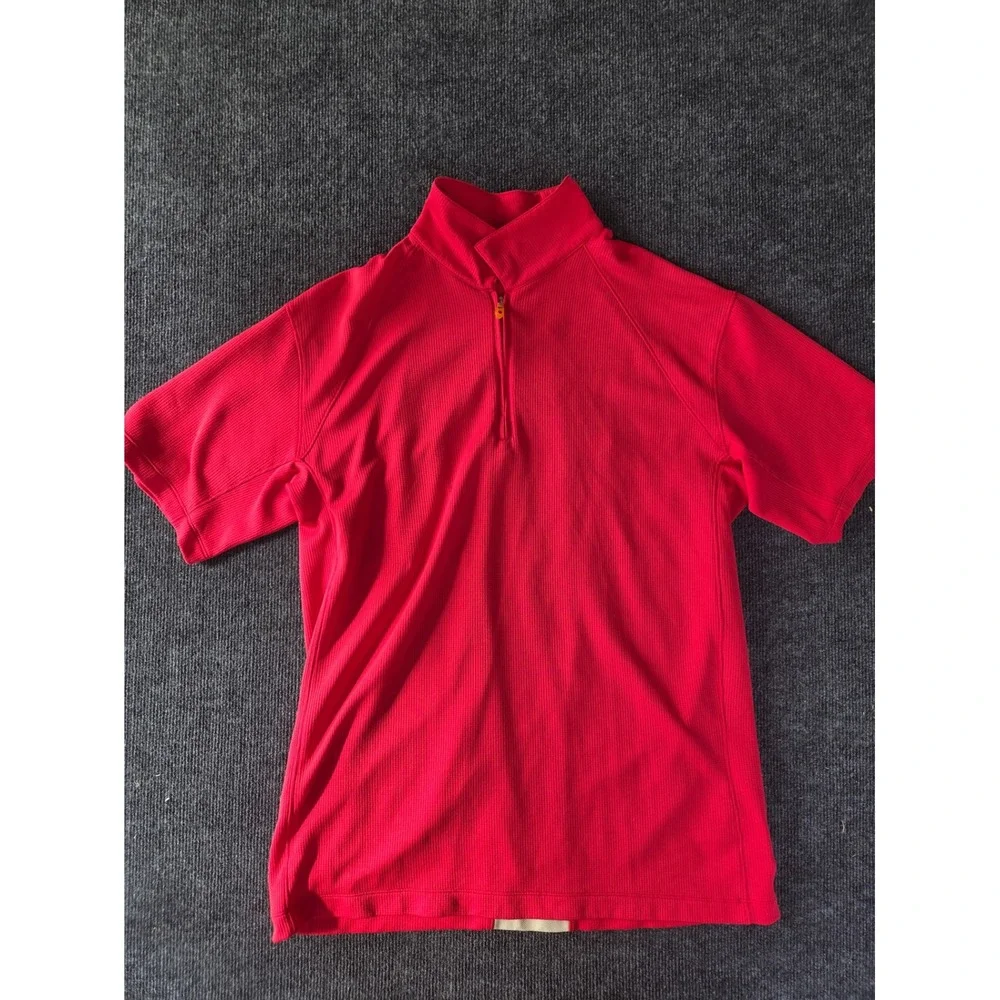 Nike Golf Mens Red Nike Fit Dry‎ Quarter Zip Short Sleeve Shirt XL 2213